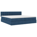 vidaXL Ágy tárolóval és matraccal matracmal Kék 200 x 200 cm Faanyag