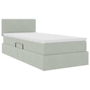 vidaXL Tárolós Ágy matracmal Világosszürke 90 x 200 cm Bársony