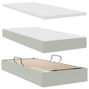 vidaXL Tárolós Ágy matracmal Világosszürke 90 x 200 cm Bársony