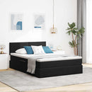 vidaXL Tárolós Ágy matracmal fejtámlával Fekete 140 x 200 cm Bársony