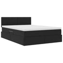 vidaXL Tárolós Ágy matracmal fejtámlával Fekete 140 x 200 cm Bársony