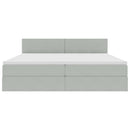 vidaXL Tárolós Ágy matracmal Világosszürke 200 x 200 cm Bársony