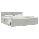 vidaXL Tárolós Ágy matracmal Világosszürke 200 x 200 cm Bársony