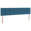vidaXL Tárolós Ágy matracmal tárolóval Sötét kék 200 x 200 cm Bársony