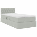 vidaXL Tárolós Ágy matracmal Világosszürke 90 x 190 cm Bársony