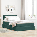 vidaXL Tárolós Ágy matracmal tárolóval Sötétzöld 120 x 200 cm Bársony