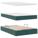vidaXL Tárolós Ágy matracmal tárolóval Sötétzöld 120 x 200 cm Bársony