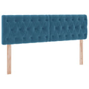 vidaXL Tárolós Ágy matracmal tárolóval Sötét kék 140 x 200 cm Bársony