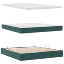 vidaXL Tárolós Ágy matracmal tárolóval Sötétzöld 180 x 200 cm Bársony