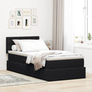 vidaXL Tárolós Ágy matracmal fejtámlával Fekete 90 x 190 cm Bársony