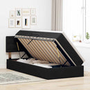 vidaXL Tárolós Ágy matracmal fejtámlával Fekete 90 x 190 cm Bársony