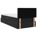 vidaXL Tárolós Ágy matracmal fejtámlával Fekete 90 x 190 cm Bársony
