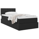 vidaXL Tárolós Ágy matracmal fejtámlával Fekete 90 x 190 cm Bársony