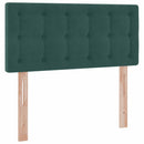 vidaXL Tárolós Ágy matracmal fejtámlával Sötétzöld 90 x 190 cm Bársony