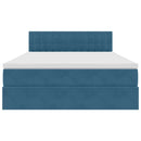 vidaXL Tárolós Ágy matracmal tárolóval Sötét kék 140 x 190 cm Bársony