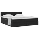 vidaXL Tárolós Ágy matracmal fejtámlával Fekete 180 x 200 cm Bársony