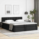 vidaXL Tárolós Ágy fejtámlával tárolóval Fekete 180 x 200 cm Műbőr