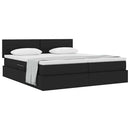 vidaXL Tárolós Ágy matracmal fejtámlával Fekete 180 x 200 cm Műbőr