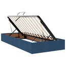 vidaXL Tárolós Ágy matracmal fejtámlával Kék 180 x 200 cm Műbőr
