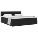 vidaXL Tárolós Ágy matracmal fejtámlával tárolóval Fekete 90 x 200 cm