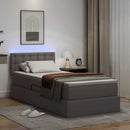vidaXL Ágy tárolóval és LED lámpával leddel Szürke 90 x 190 cm Műbőr