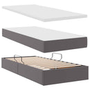 vidaXL Ágy tárolóval és LED lámpával leddel Szürke 90 x 190 cm Műbőr