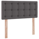vidaXL Ágy tárolóval és LED lámpával leddel Szürke 90 x 190 cm Műbőr
