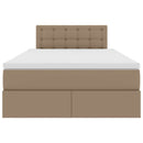 vidaXL Ágy tárolóval és LED lámpával Cappuccino 120 x 190 cm Műbőr