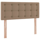 vidaXL Ágy tárolóval és LED lámpával Cappuccino 120 x 190 cm Műbőr