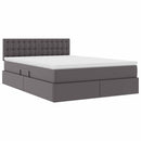 vidaXL Ágy tárolóval és LED lámpával leddel Szürke 140 x 190 cm Műbőr