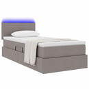 vidaXL LED tárolós ágy matraccal Tópszínű 90 x 190 cm Szövet