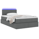 vidaXL LED tárolós ágy matraccal Sötétszürke 120 x 190 cm Szövet