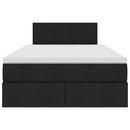vidaXL Ágy tárolóval és LED lámpával Fekete 120 x 190 cm Poliészter