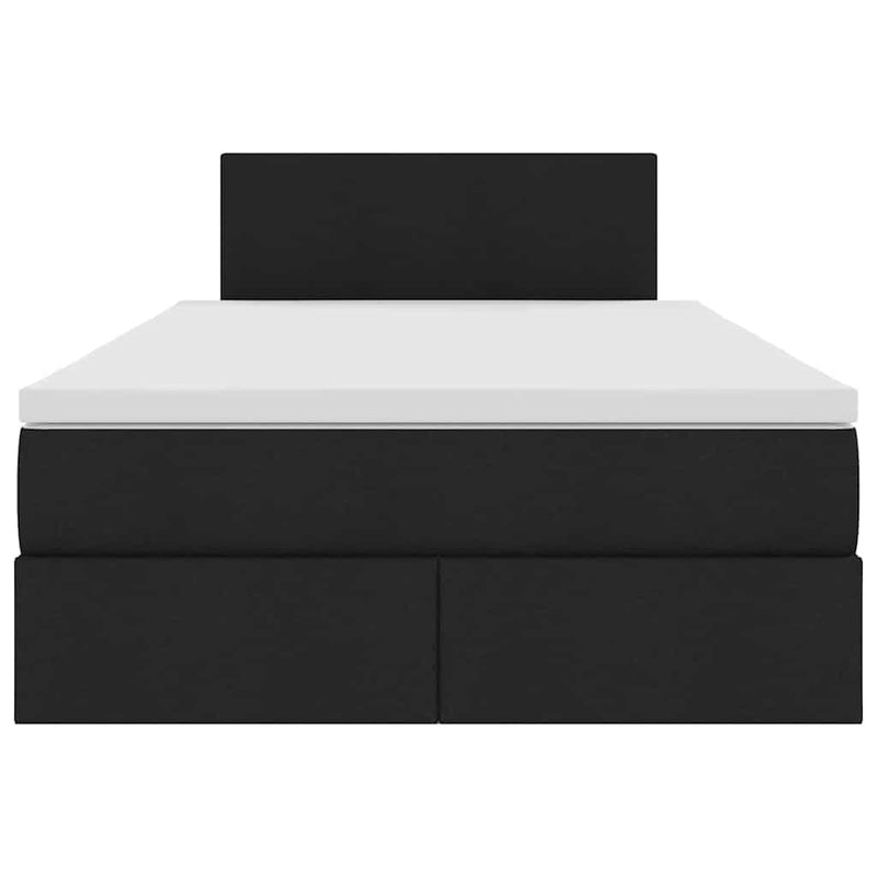 vidaXL Ágy tárolóval és LED lámpával Fekete 120 x 190 cm Poliészter