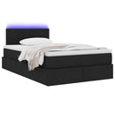 vidaXL LED tárolós ágy matraccal Fekete 120 x 200 cm Szövet