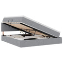 vidaXL Ágy tárolóval és LED lámpával Világosszürke 160 x 200 cm