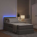 vidaXL LED tárolós ágy matraccal Tópszínű 90 x 190 cm Szövet