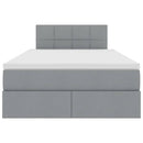 vidaXL Ágy tárolóval és LED lámpával Világosszürke 120 x 190 cm szövet