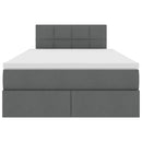 vidaXL Ágy tárolóval és LED lámpával Sötétszürke 120 x 190 cm