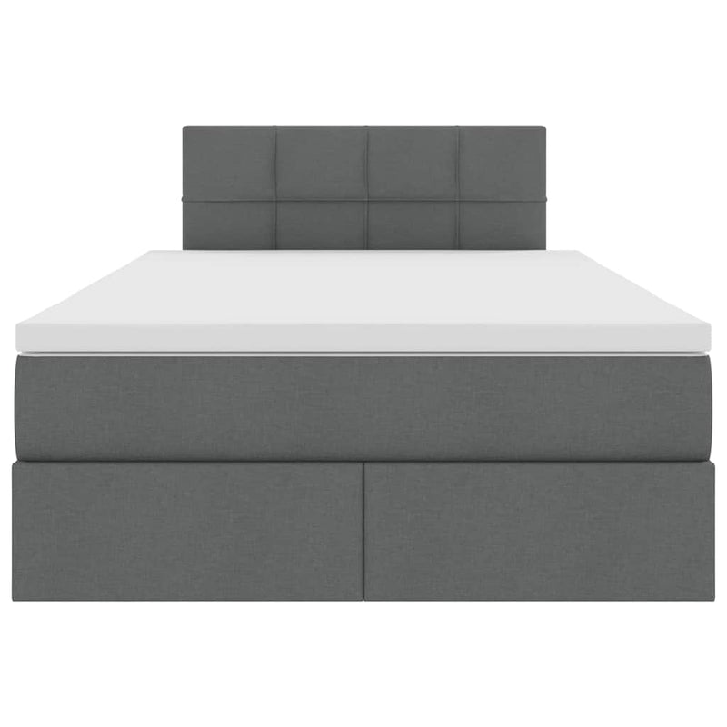 vidaXL Ágy tárolóval és LED lámpával Sötétszürke 120 x 190 cm