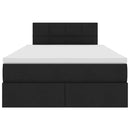 vidaXL Ágy tárolóval és LED lámpával Fekete 120 x 190 cm Poliészter
