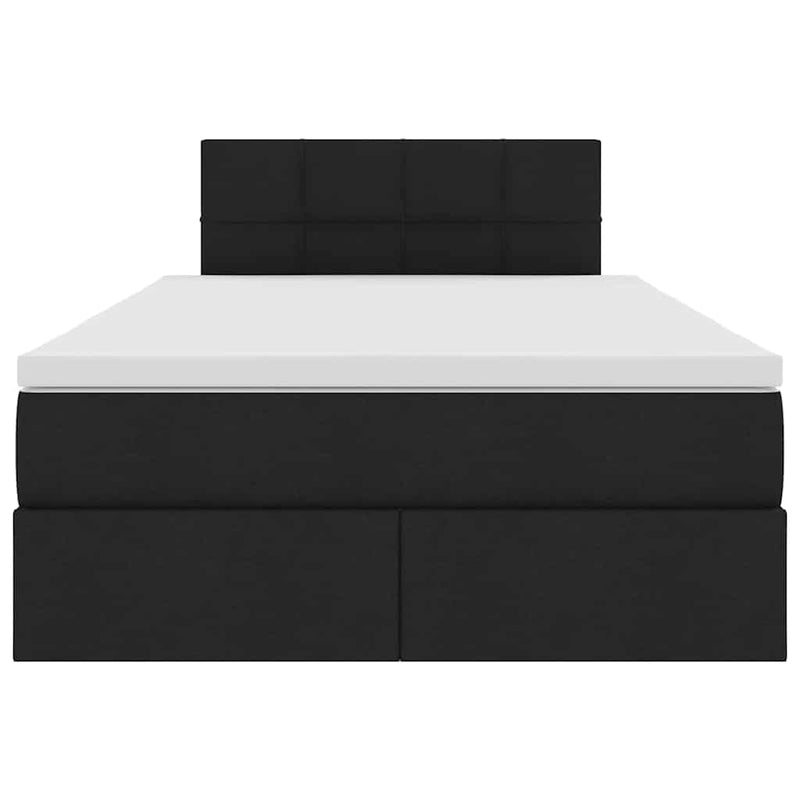 vidaXL Ágy tárolóval és LED lámpával Fekete 120 x 190 cm Poliészter