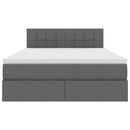vidaXL Ágy tárolóval és LED lámpával Sötétszürke 140 x 190 cm