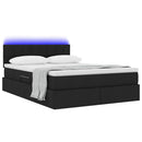 vidaXL LED tárolós ágy matraccal Fekete 140 x 190 cm Szövet