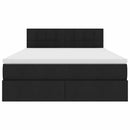 vidaXL Ágy tárolóval és LED lámpával Fekete 140 x 200 cm Poliészter