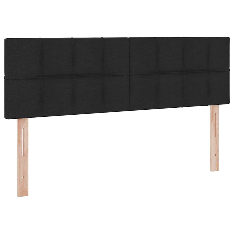 vidaXL Ágy tárolóval és LED lámpával Fekete 140 x 200 cm Poliészter