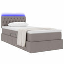 vidaXL LED tárolós ágy matraccal Tópszínű 90 x 200 cm Szövet