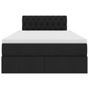 vidaXL Ágy tárolóval és LED lámpával Fekete 120 x 190 cm Poliészter