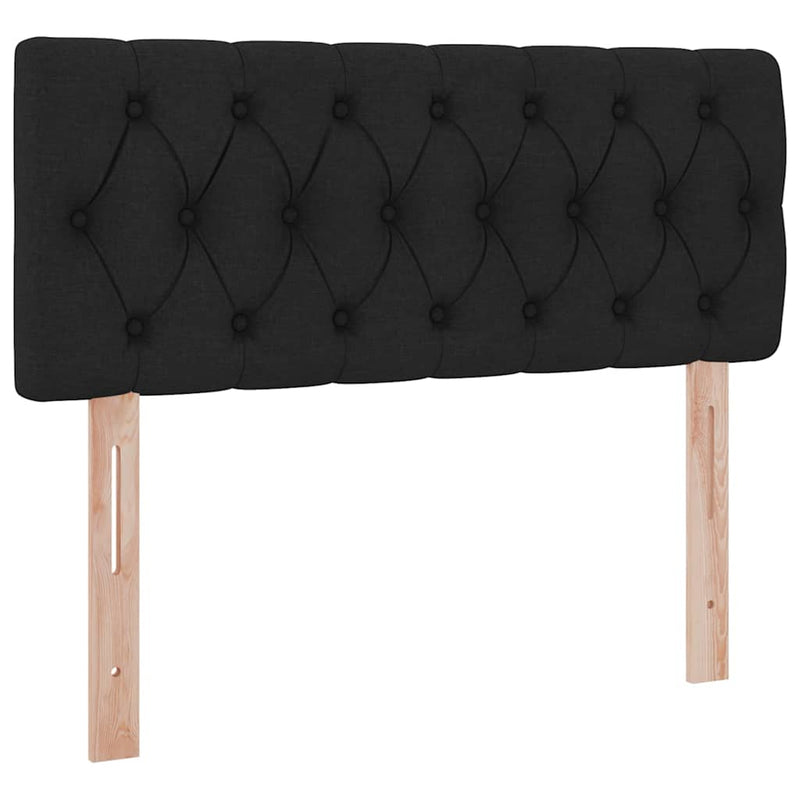 vidaXL Ágy tárolóval és LED lámpával Fekete 120 x 190 cm Poliészter