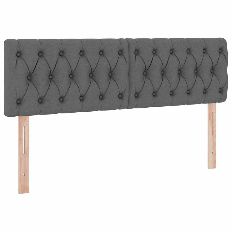 vidaXL Ágy tárolóval és LED lámpával Sötétszürke 140 x 190 cm